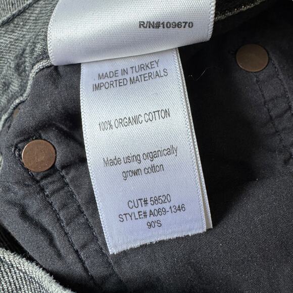 AGOLDE 90's Mid Rise Loose Jean Outline Wash Distressed Gray - Picture 9 of 11